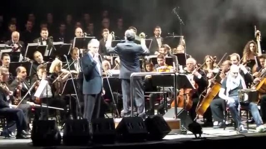 Andrea Bocelli and Mario Stefano Pietrodarchi at the Bandoneon in the Colosseum