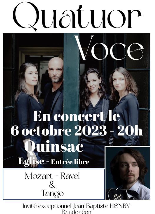 Double Concert wotj Quatuor Voce and J.B.Henry - Quinsac/FR