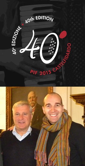 PIF 40th Logo, Castelfidardo Mayor Mirco Soprani and Mario Stefano Pietrodarchi