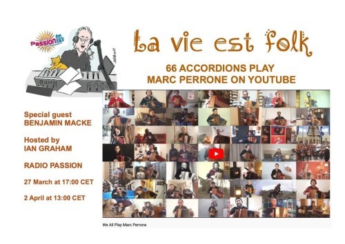 header: 66 Accordionists Play Music by Marc Perrone