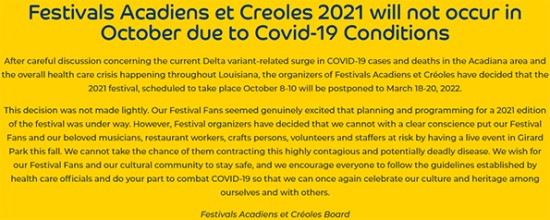 Festival Acadiens et Creoles - USA/LA